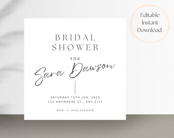 Bridal Shower Invite | Minimalist Bridal Shower Thank You Card| Printable Bridal Shower Games|  Bachelorette Party Games | Hen Party Games