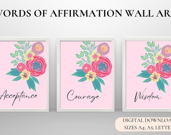 Affirmation Wall Art | Words of Wisdom Wall Decor | Digital Positive Wall Art | Digital Wall Art for Daily Empowerment |Printable Wall Decor
