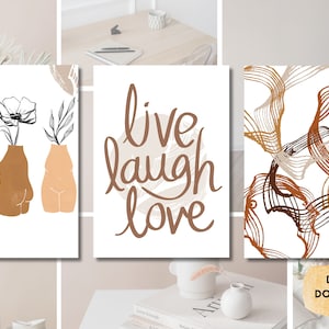 Live Love Laugh Printable Wall Art|Inspirational Quote Art|Wall Decor Printable|Minimalist Digital Print|Modern Typography Art|Wall Art