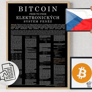 Bitcoin Poster Whitepaper Czech Black | Crypto Poster | Bitcoin Wall Decor | Crypto Wall Art | Home Deco | Physical Print
