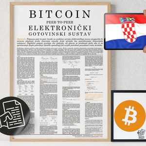 Bitcoin Whitepaper Poster: Croatian Crypto Wall Art