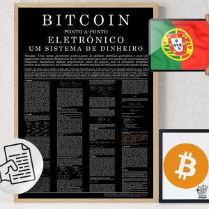 Bitcoin Poster Whitepaper Portuguese Black | Crypto Poster | Bitcoin Wall Decor | Crypto Wall Art | Home Deco | Physical Print