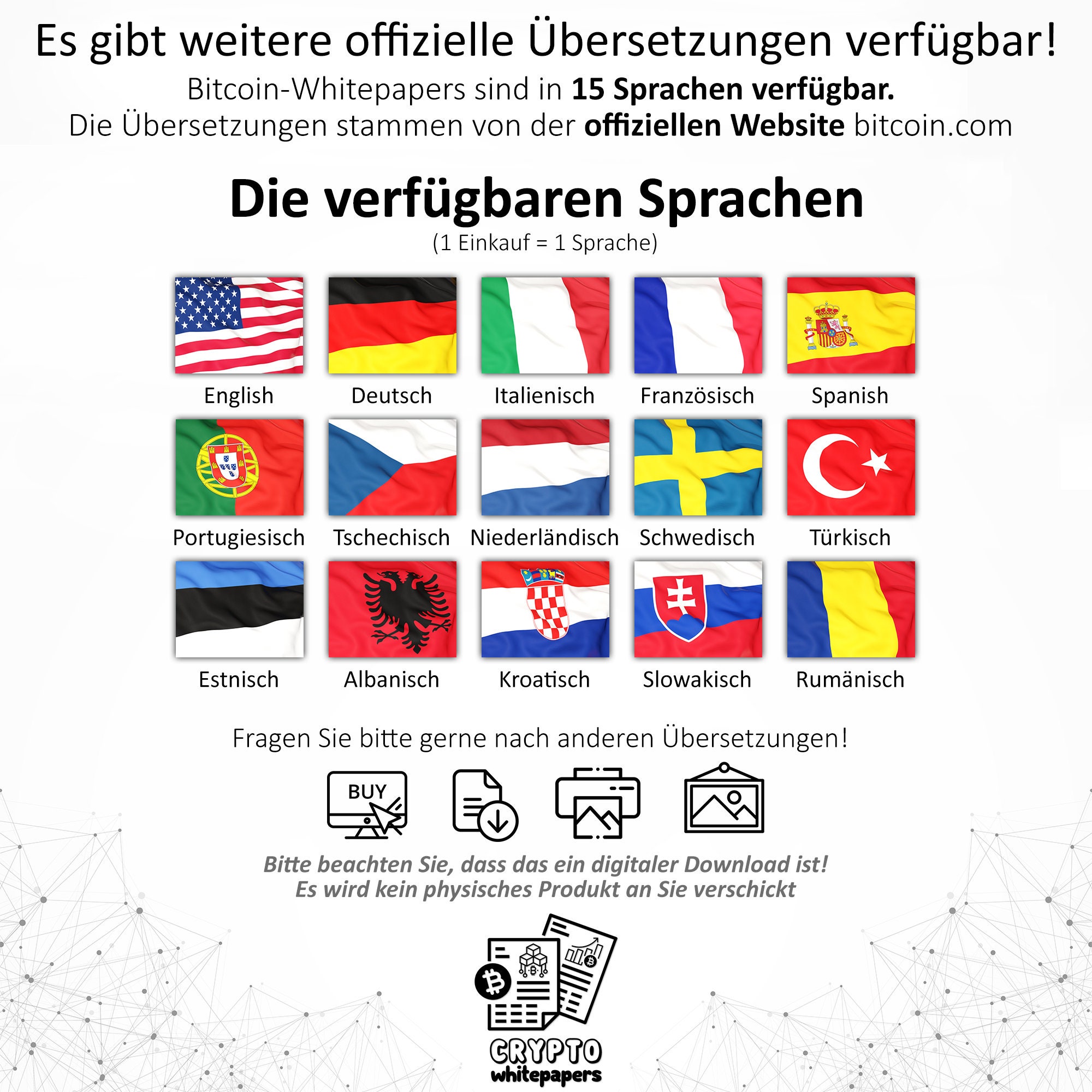 Bitcoin Whitepaper Poster: German Krypto Wall Art (Digital Download)