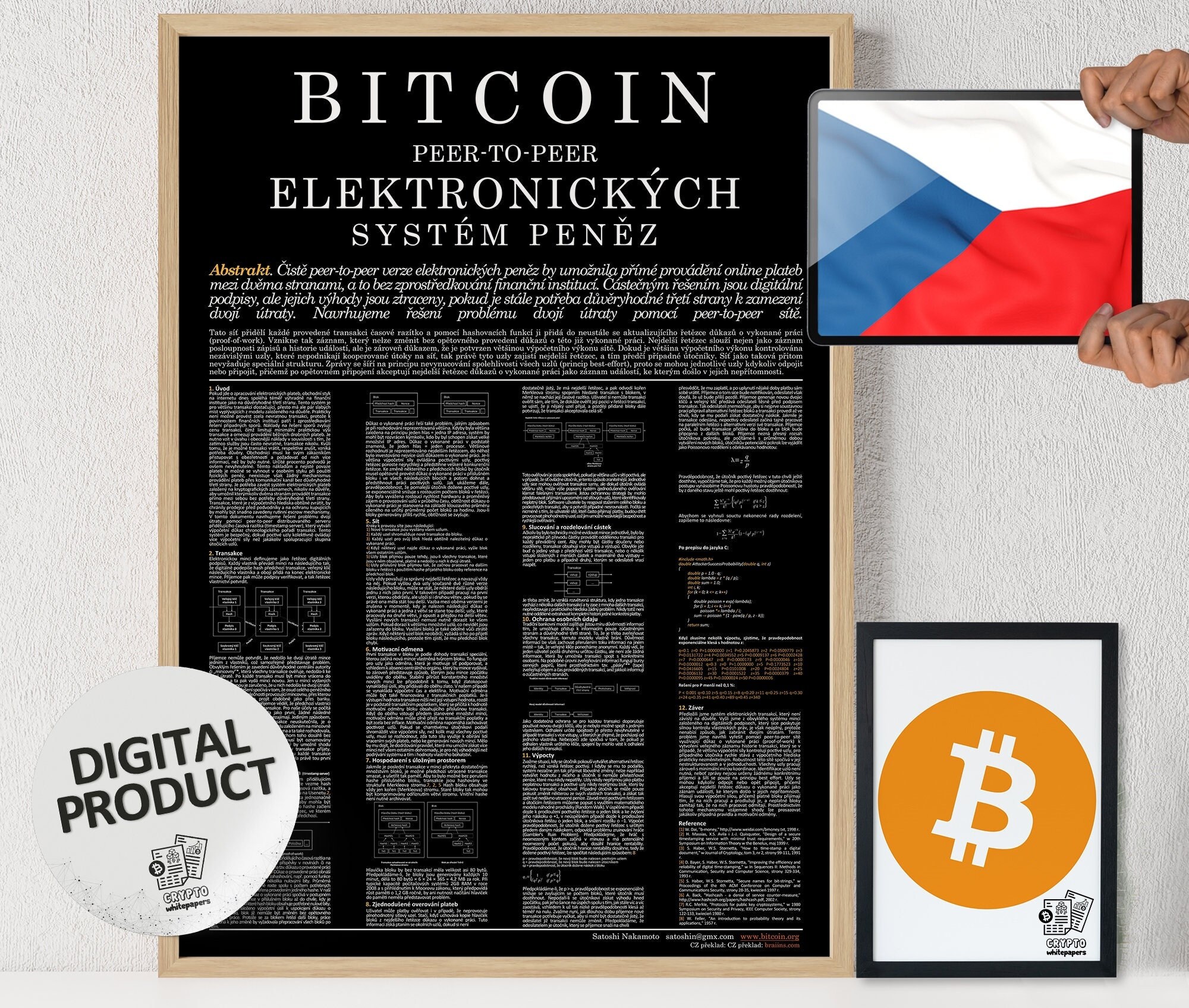 Czech Bitcoin Whitepaper Poster: Crypto Wall Art (digital Download) - Etsy  Ireland