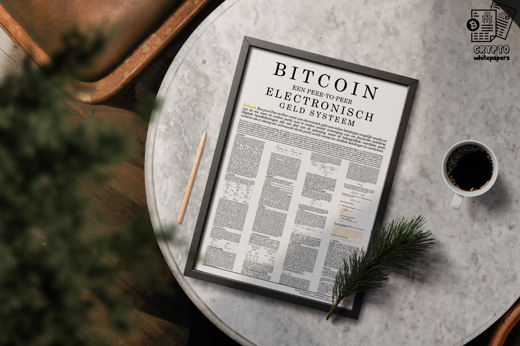 Bitcoin Whitepaper Poster: Dutch Translation Crypto Art (Digital Download)