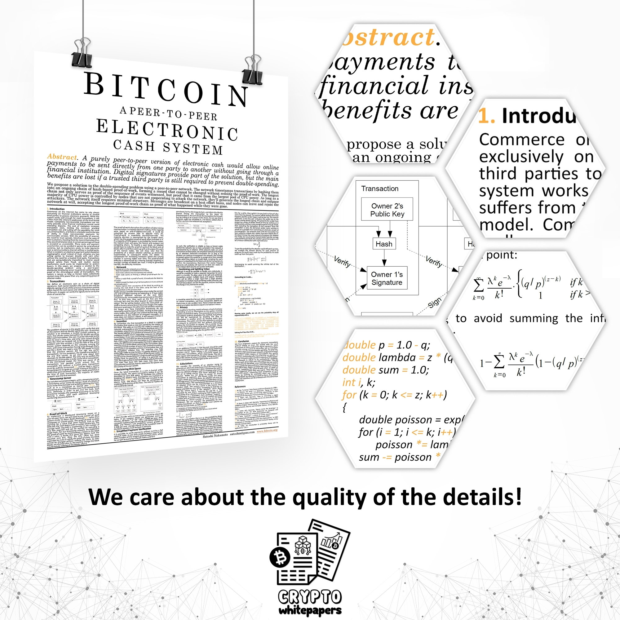 Bitcoin Whitepaper English White Digital Download Print Bitcoin Printable Art Bitcoin Wall Decor