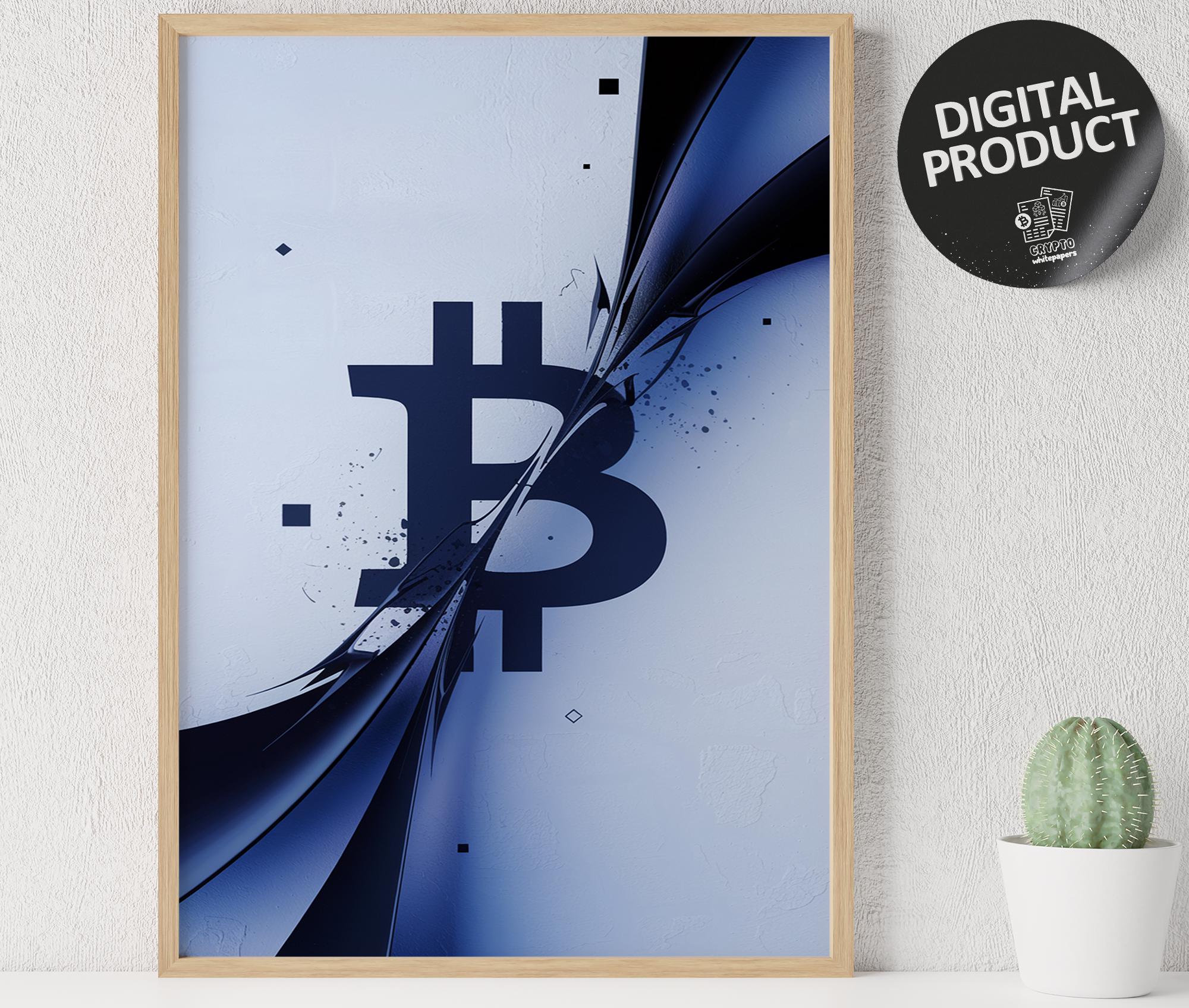 Abstract Bitcoin Poster: Crypto Wall Art (Digital Download)