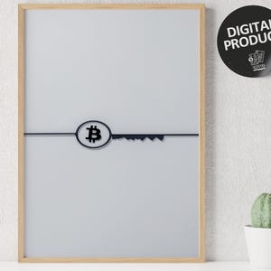 Bitcoin Poster minimalist, Crypto Wall Art, Cryptocurrency, BTC Bitcoin Art, Crypto poster, Blockchain Decor, Digital Download, JPG + PNG