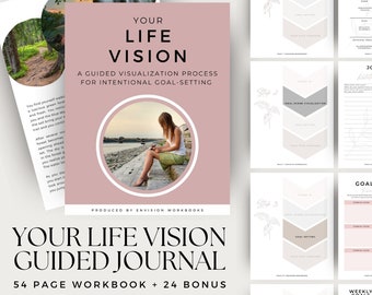 Visualization Workbook | Guided Journal Prompts | Year End Review & Reflection | Digital Download