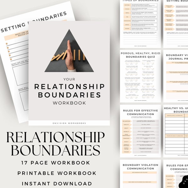 Relationship Boundaries Workbook | Setting Healthy Boundaries | Codependency | Personal Growth Journal | Mental Health | Digital Download