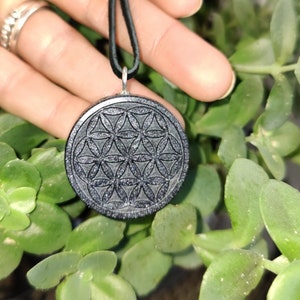 Seed of life - metallic purple shungite