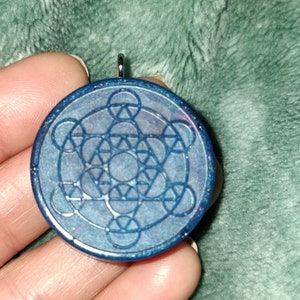 Ocean blue shungite Metatrons Cube orgonite