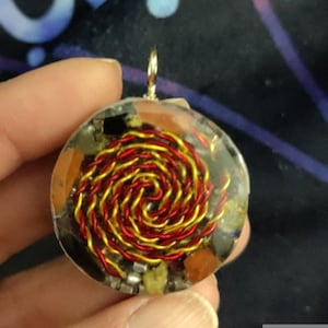 Seed of life - shungite orgonite EMF reversible pendant