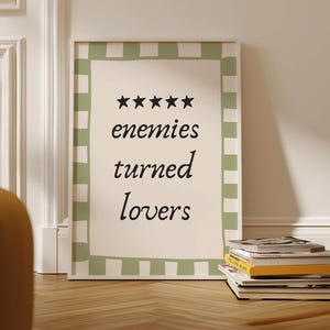 Enemies To Lovers Wall Art, Romantasy Book Tropes Print, Trendy Book Lover Art, Bookish Print, Library Wall Decor, Romance Book Quotes Print