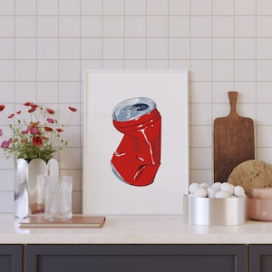 Soda Art Print, Kitchen Wall Poster, Girly Wall Art, Coke Wall Prints, Diet Coke Poster, Preppy Bar Cart Print, Cute Kitchen Prints