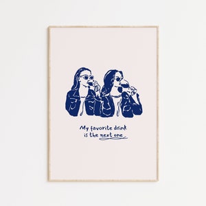 Girls Cocktail Art Print, Keep 'em Coming Print, Bar Cart Decor, Liquid Therapy Poster, Let's Drink Poster, Cocktail Poster, Bar Cart Prints