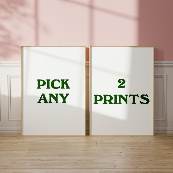 Pick Your Own 2 Prints, Custom Digital Wall Art, Pick Any 2 Prints, Custom Gallery Wall Set of 2, Choose any 2 Prints, Set of 2 Print