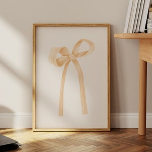 Coquette Bow Watercolor Print: Girly Balletcore Wall Art (Digital Download)