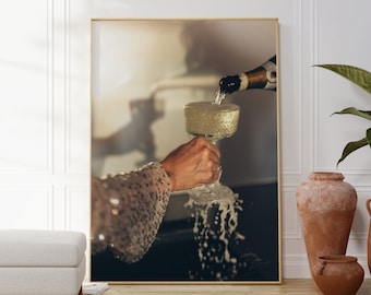 Retro Champagne Print: Funky Bar Cart Decor (Digital Download)