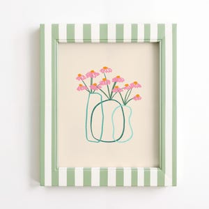 Bunter Blumendruck, handgezeichnete Blumendruck, Girly Wandkunst, Floral Digital Print, minimalistischer Blumenstrauß Druck, Wohnheim Dekor