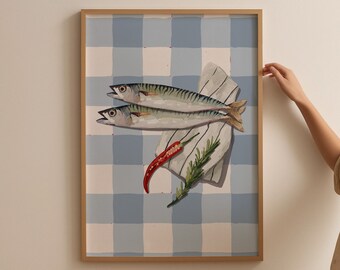 Retro Sardine Print: Italian Kitchen Wall Art (Digital Download)