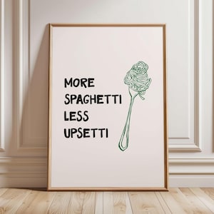 Spaghetti Poster, Retro Küchen Wanddekor, Pasta Liebhaber Poster, Spaghetti Poster, Minimalistischer Food Druck, Trendy Wandkunst, Küchendruck