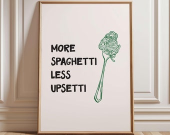 Spaghetti Zitat Druck: Retro Küche Wand Kunst (Digitaler Download)
