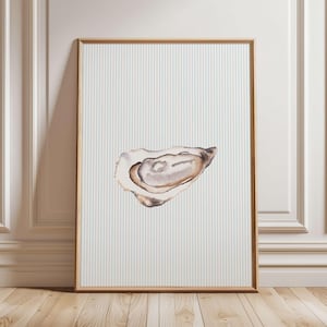 Oysters Wall Print, Kitchen Wall Art, Trendy Seafood Print, Fisherman Aesthetic Wall Print, Dining Room Decor, Striped Kitchen Print