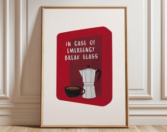 Funny Coffee Emergency Print: Kitchen Bar Wall Art (Printable)