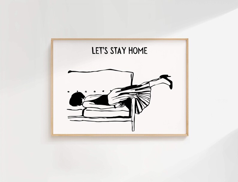 Homebody Club Print, Funny Introvert Art, Trendy Apartment Decor (Digital Download) image 2