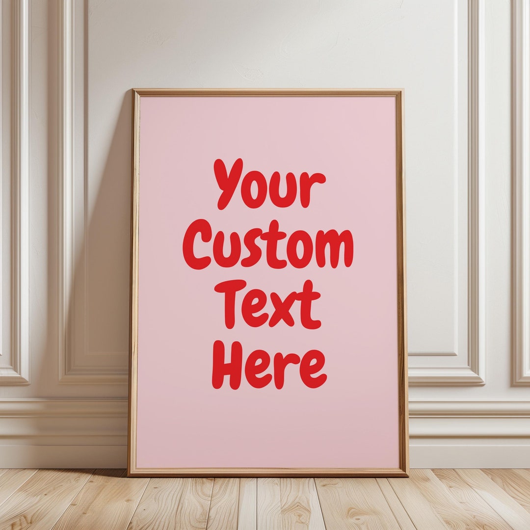 Personalized Text Custom Text Print, Personalised Typography Print, Create Your Own Wall ...