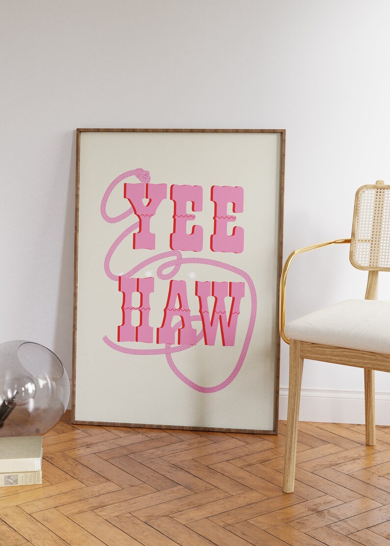 Yeehaw Cowgirl Print Cowgirl Aesthetic Art Print Western - Etsy