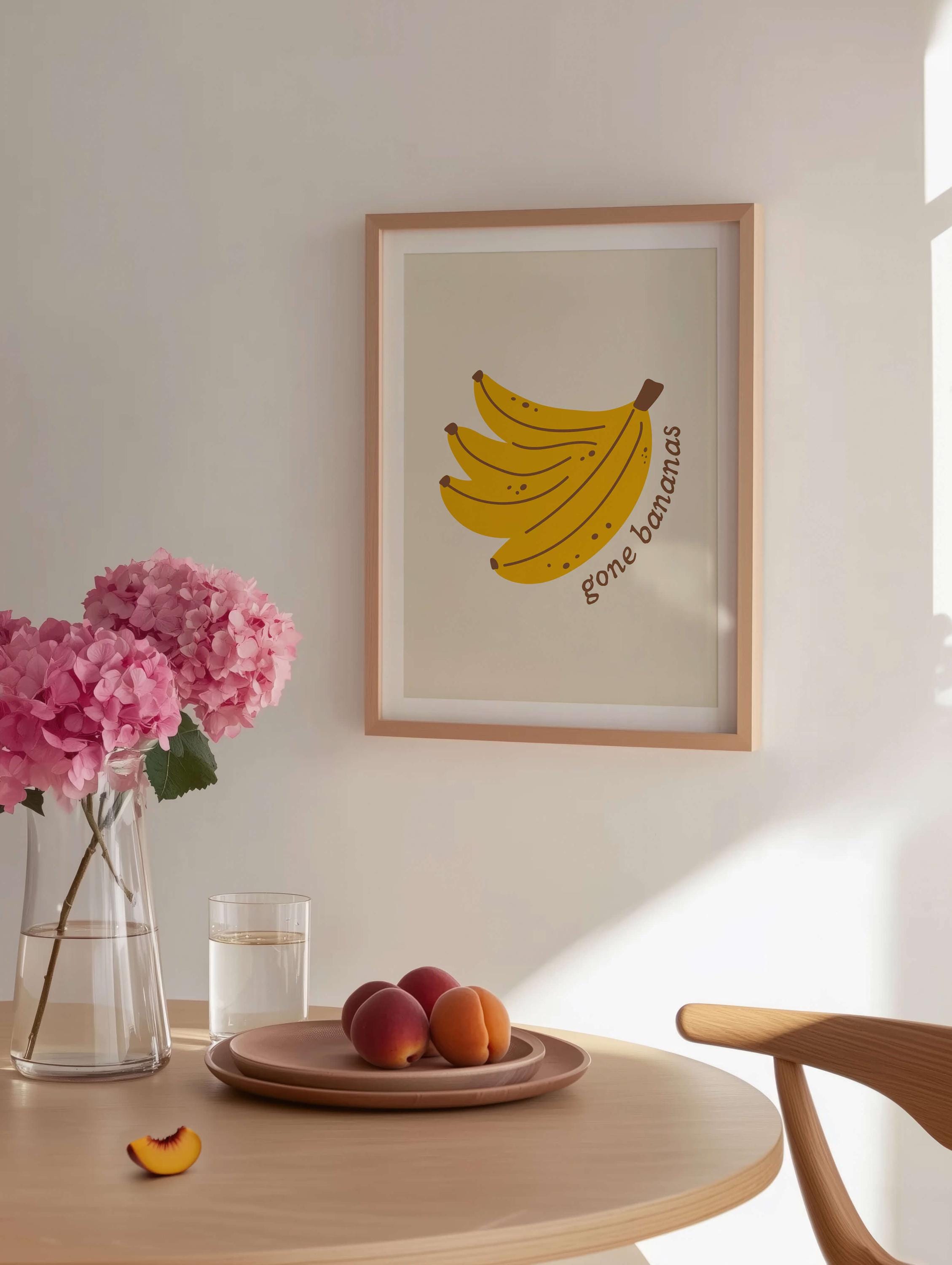 Retro Banana Print: Funny Mid-century Kitchen Art (digital