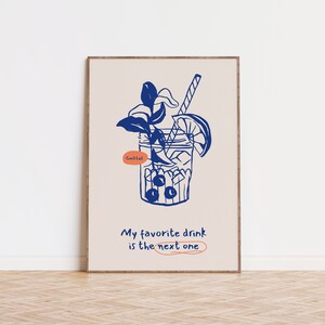 Cocktail Poster, Cocktail Art Print, Bar Cart Decor, Digital Download Art Print, Happy Hour Poster, Let's Drink Poster, Bar Cart Prints