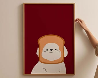 Toast Dog Poster: Funny Trendy Wall Art (Printable)