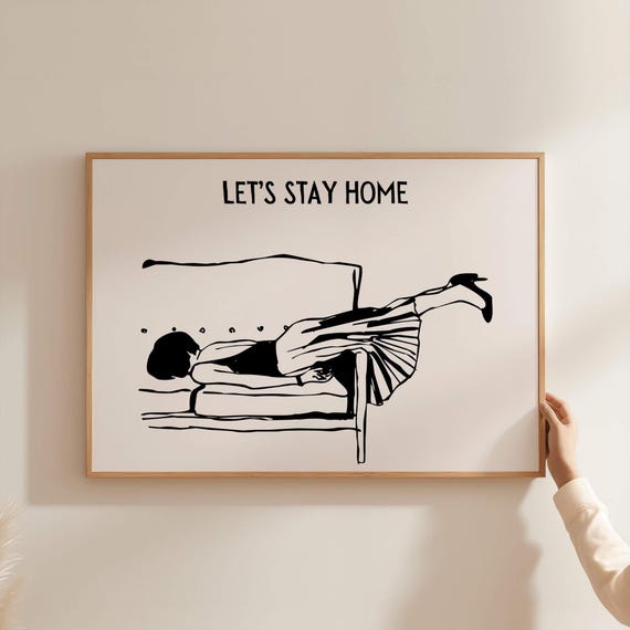 Homebody Club Print, Funny Introvert Art, Trendy Apartment Decor (Digital Download)
