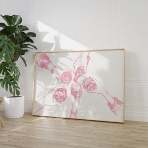 Pink Landscape Cocktail Print, Keep Em Coming Print, Bar Cart Decor, Retro Alcohol Print, Bar Cart Wall Art, Bar Cart Prints, Cocktail Print