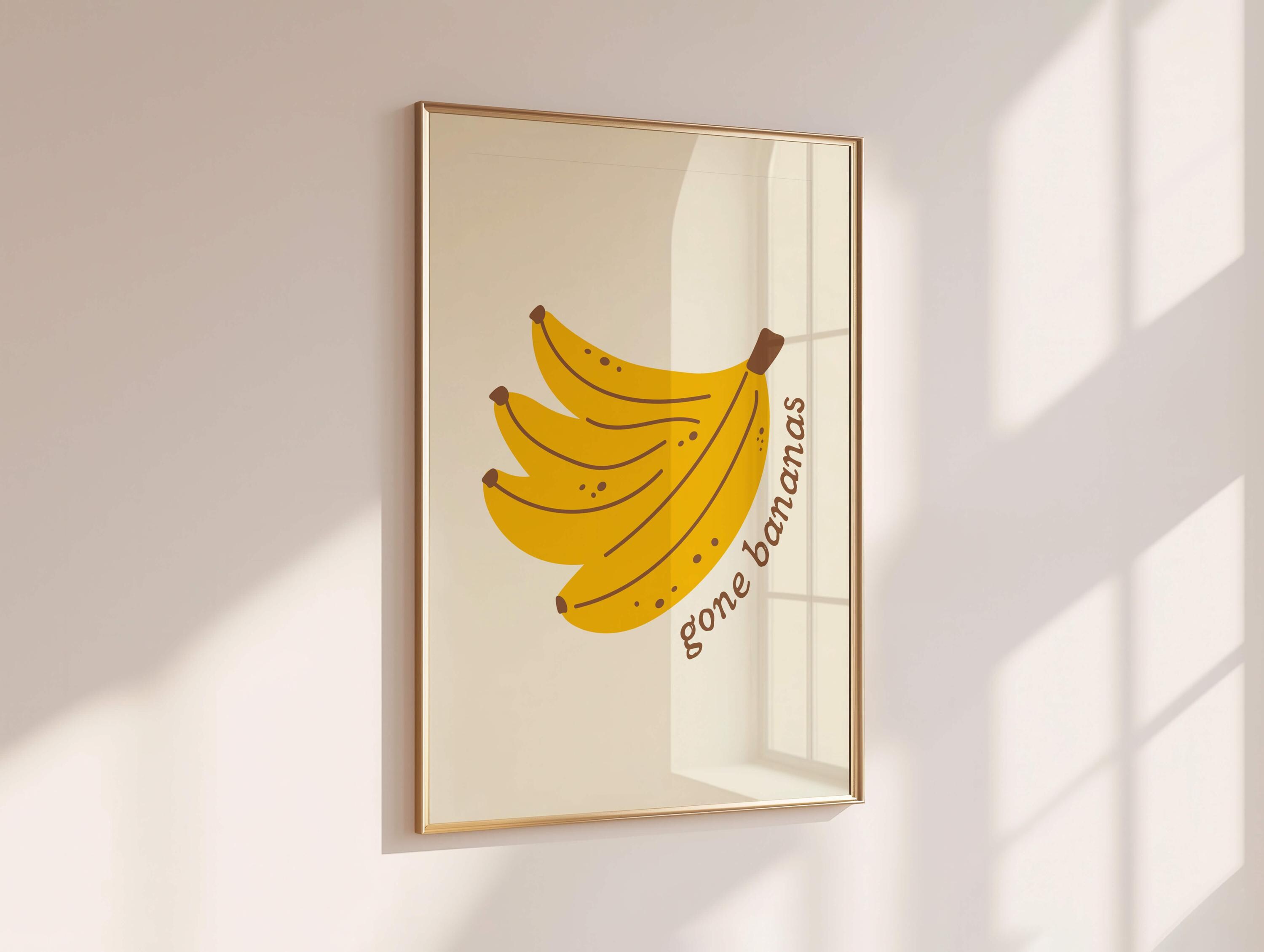 Retro Banana Print: Funny Mid-century Kitchen Art (digital