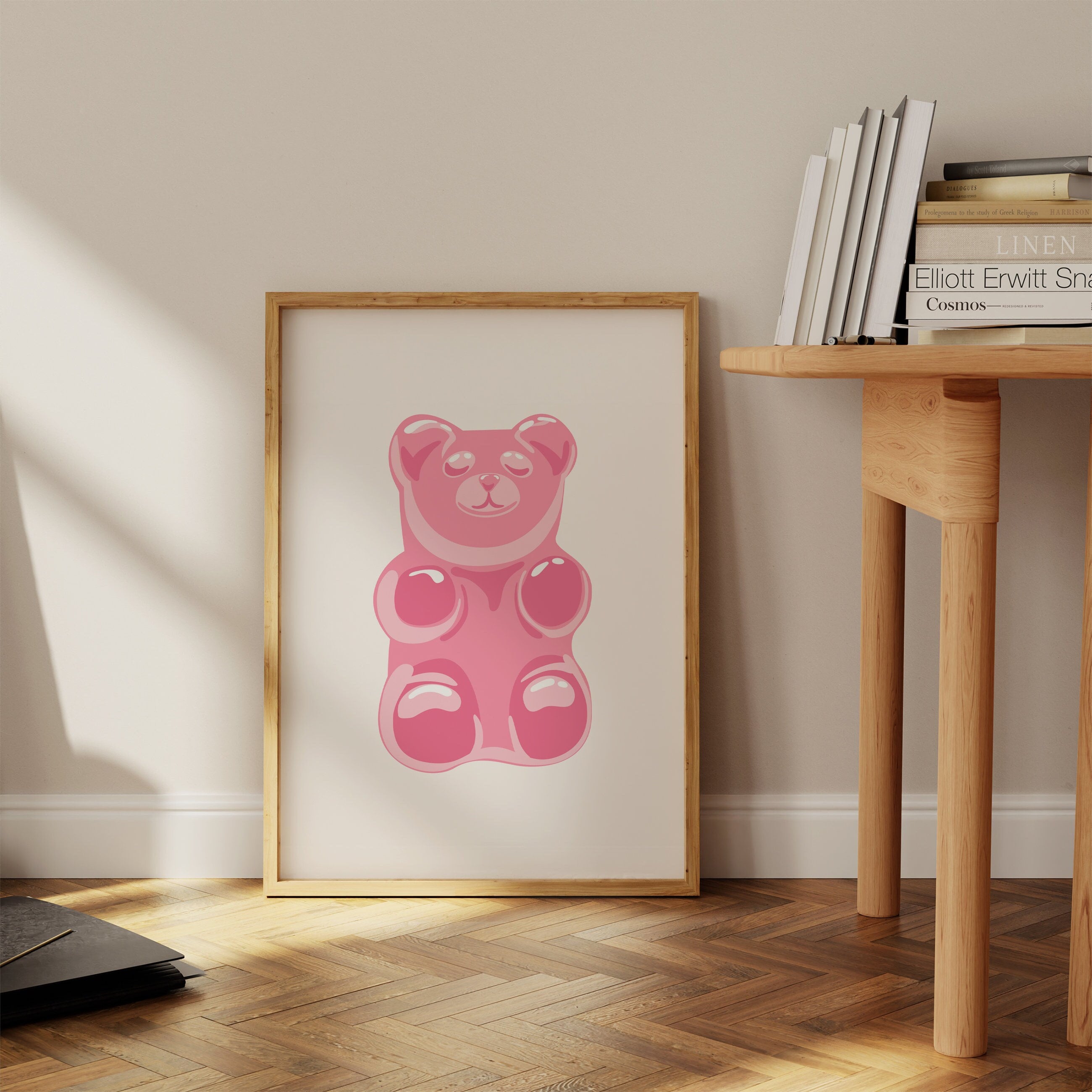 Whimsical Pink Gummy Bear Poster - Vibrant, Candy-Inspired Wall Art Decor –  Poster Wall