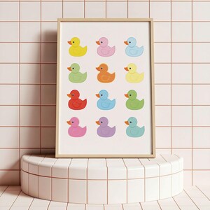 Rubber Duck Bathroom Print, Cute Bathroom Wall Art, Colorful Wall Art ...
