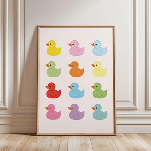 Rubber Duck Bathroom Print, Cute Bathroom Wall Art, Colorful Wall Art ...