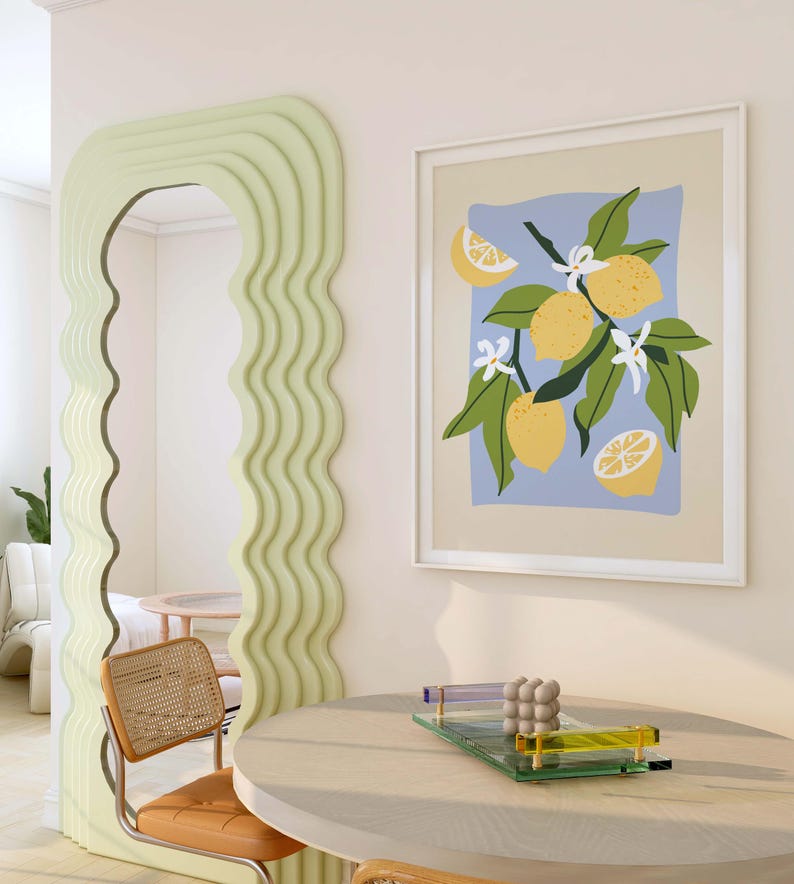 Lemon Kitchen Print, Fruits Kitchen Poster, Colorful Kitchen Wall Art