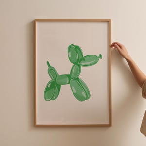 Balloon Dog Green Print, Teen Bedroom Decor, Colorful Nursery Print, Y2K Preppy Room Decor, Dopamine Wall Art, Trendy Printable Wall Art