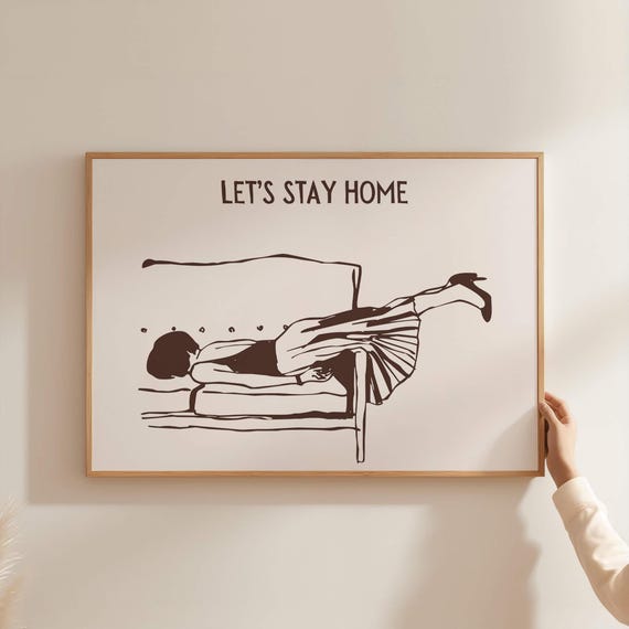 Homebody Club Print, Funny Introvert Art (Digital Download)