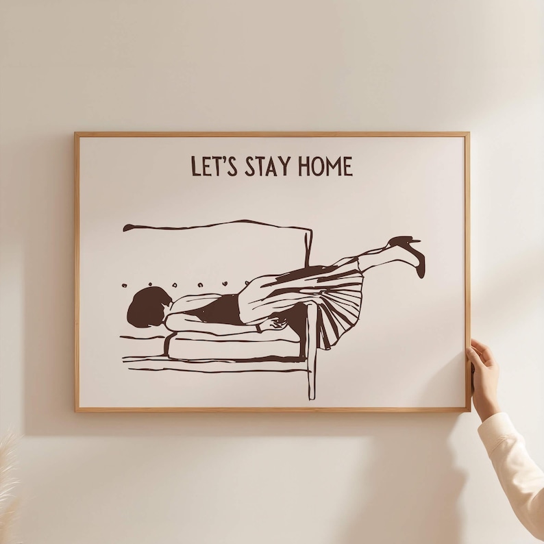Homebody Club Print, Funny Introvert Art (Digital Download) image 1