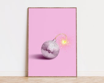 Bombe Diskokugel Kunstdruck: Funky Maximalist Decor (Digitaler Download)
