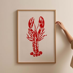 Lobster Kitchen Print: Trendy Seafood Wall Art (Digital Download)