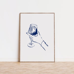 Hand Drawn Cheers Cocktail Print, Keep Em Coming Print, Bar Cart Decor, Retro Alcohol Print, Bar Cart Wall Art, Cheers Print