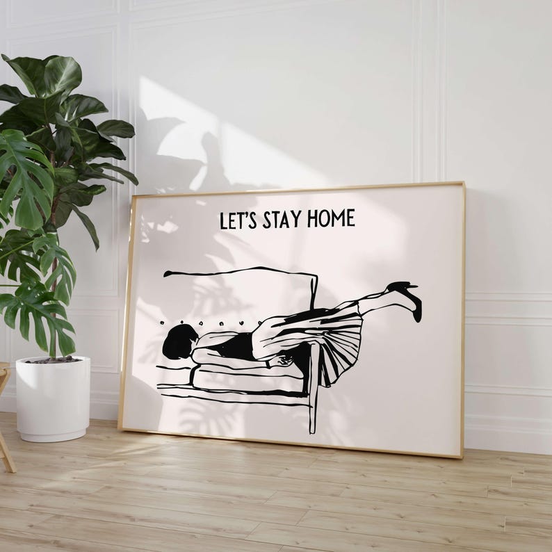 Homebody Club Print, Funny Introvert Art, Trendy Apartment Decor (Digital Download) image 4
