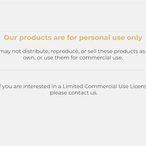 K&ouml;nnte beinhalten: Text auf wei&szlig;em Hintergrund, der besagt, dass die Produkte nur f&uuml;r den pers&ouml;nlichen Gebrauch bestimmt sind. Sie d&uuml;rfen diese Produkte nicht verbreiten, reproduzieren oder verkaufen, als w&auml;ren sie Ihre eigenen, oder sie f&uuml;r kommerzielle Zwecke verwenden. Wenn Sie an einer Lizenz f&uuml;r eingeschr&auml;nkte kommerzielle Nutzung interessiert sind, wenden Sie sich bitte an uns.